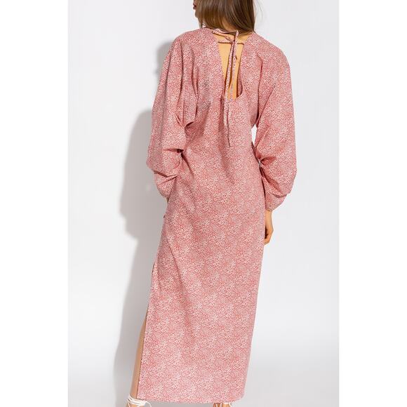 Birgitte Herskind Ryan Red Liberty Floral Organic Cotton Midi Dress Cottagecore - Picture 5 of 12